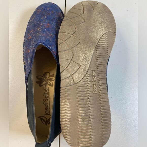 NIB Josef Seibel Women’s Sofie 33 Blue Floral Espadrille Flat Slip On - Size 6.5 - Picture 6 of 8